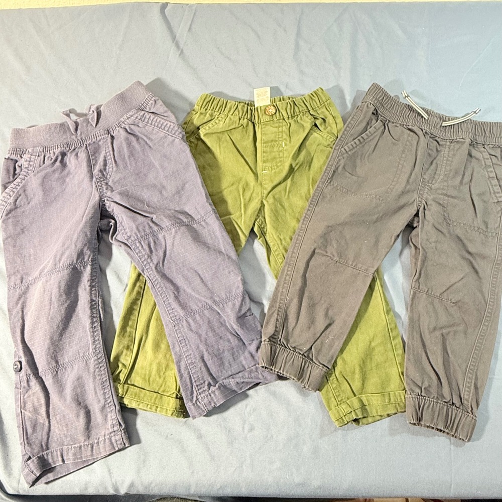 Kids Pants Lot 3 Pairs Size 24M 2T Jogger Cargo Casual Outfits